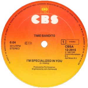 Album title: I’m specialized in you Label: Cbs Catalogue: CBSA 12-2915 Format: 12″ Maxi single Country: The Netherlands Year: 1982