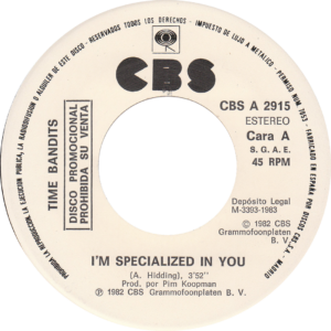 Time bandits - I'm specialized in you / Spain White label promo