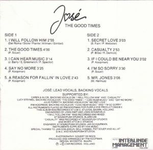 José - The good times / Cassette NL