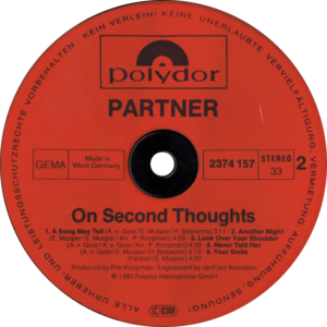 Partner - On second thoughts / Germany