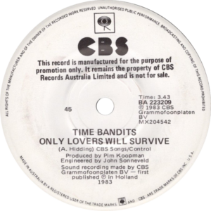 Time bandits - I'm only shooting love / Australia white label promo